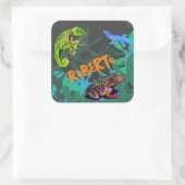 Sticker Carré J'aime les reptiles (Sac)