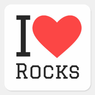 Sticker Carré J'aime les rochers