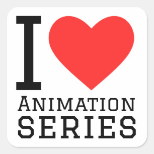 Sticker Carré J'aime les séries d'animation