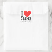 Sticker Carré J'aime les séries de crimes (Sac)