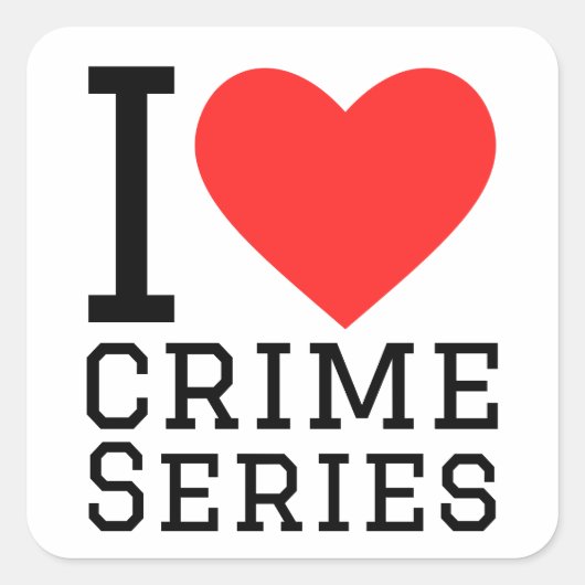 Sticker Carré J'aime les séries de crimes (Devant)