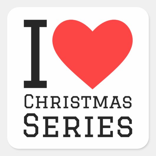 Sticker Carré J'aime les séries de Noël (Devant)