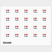 Sticker Carré J'aime les tapirs (Feuille)