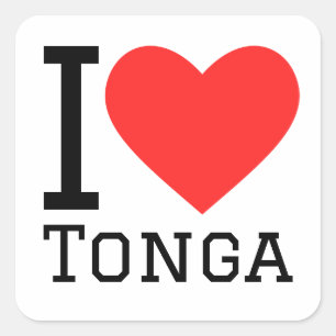 Sticker Carré j'aime les tonga