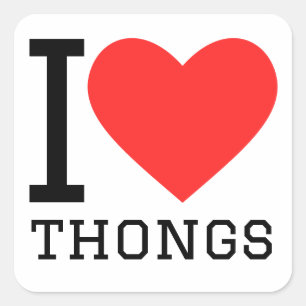 Sticker Carré J'aime les tongs