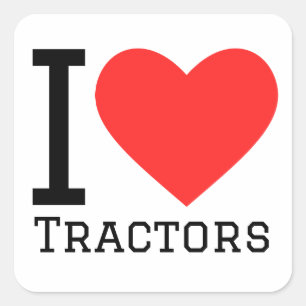 Sticker Carré J'aime les tracteurs