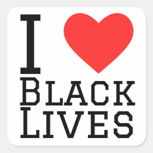 Sticker Carré J'aime les vies noires