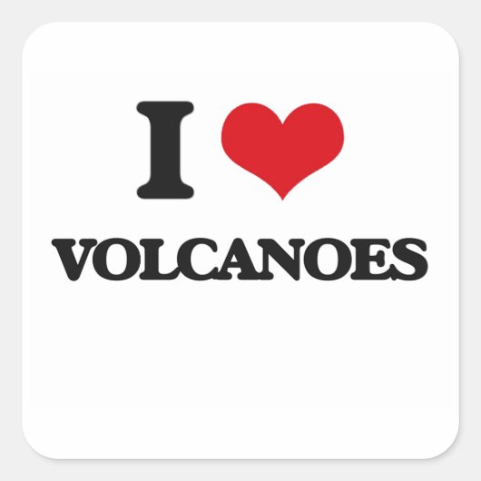 Sticker Carré J'aime les volcans (Devant)