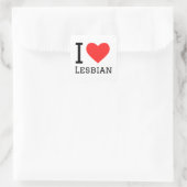 Sticker Carré J'aime lesbienne (Sac)