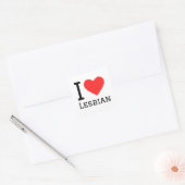 Sticker Carré J'aime lesbienne (Enveloppe)