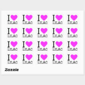 Sticker Carré J'aime lilac (Feuille)