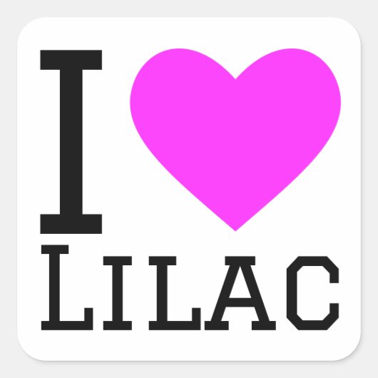 Sticker Carré J'aime lilac (Devant)