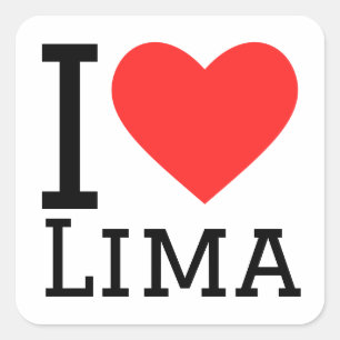 Sticker Carré J'aime lima