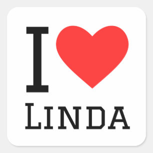 Sticker Carré J'aime linda