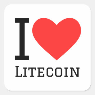 Sticker Carré J'aime litecoin