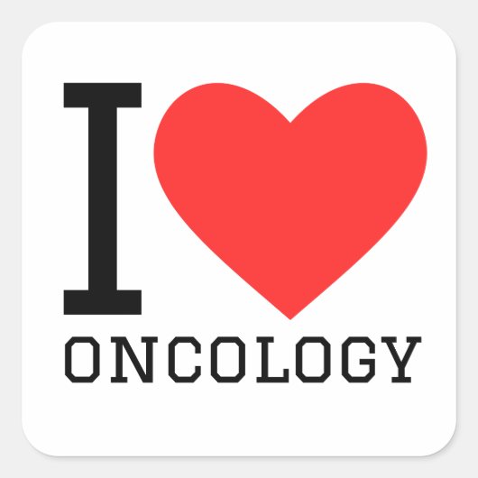 Sticker Carré J'aime l'oncologie (Devant)