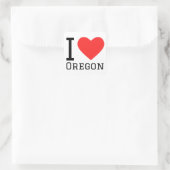 Sticker Carré J'aime l'Oregon (Sac)