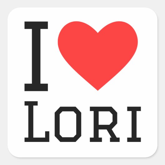 Sticker Carré J'aime lori (Devant)