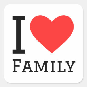 Sticker Carré J'aime ma famille