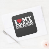 Sticker Carré J'Aime Ma Petite Amie Cougar (Enveloppe)