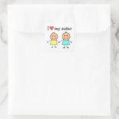 Sticker Carré J'aime ma soeur (Sac)