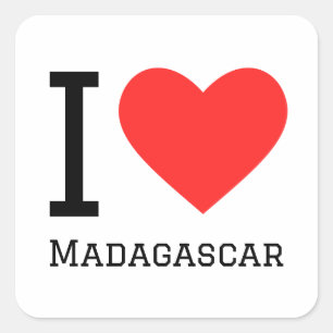 Sticker Carré J'aime Madagascar