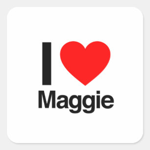 Sticker Carré j'aime maggie
