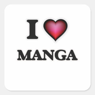 Sticker Carré J'aime Manga
