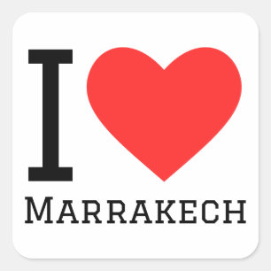 Sticker Carré J'aime Marrakech