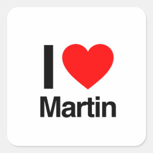 Sticker Carré j'aime martin
