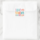 STICKER CARRÉ J'AIME MES ÉTUDIANTS. (Sac)
