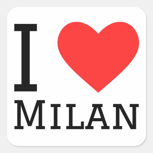 Sticker Carré J'aime milan (Devant)