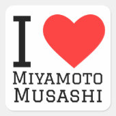 Sticker Carré J'aime miyamoto Musashi (Devant)