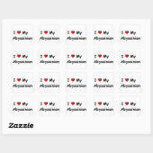 Sticker Carré J'Aime Mon Abyssinian (Feuille)