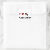 Sticker Carré J'Aime Mon Abyssinian (Sac)