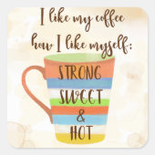 Sticker Carré J'aime mon café (Devant)