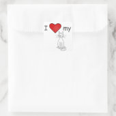 Sticker Carré J'Aime Mon Chat - Blanc (Sac)