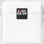 Sticker Carré J'Aime Mon Ex Girlfriend Je Coeur Super (Sac)