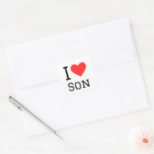 Sticker Carré J'aime mon fils (Enveloppe)