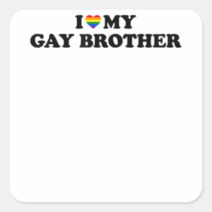 Sticker Carré J'Aime Mon Frère Gay Copier