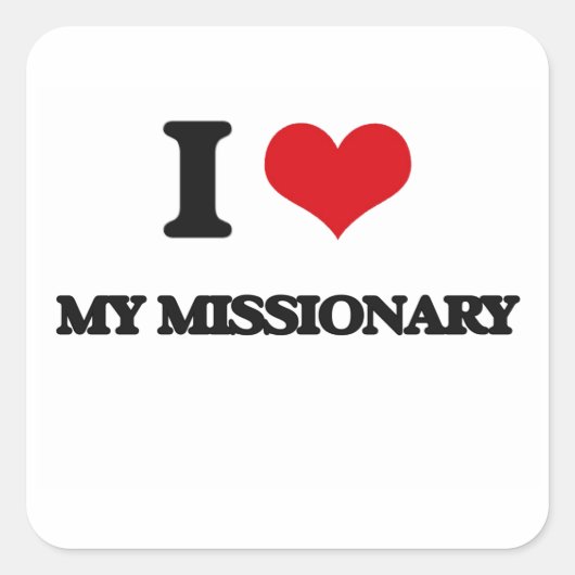Sticker Carré J'Aime Mon Missionnaire (Devant)