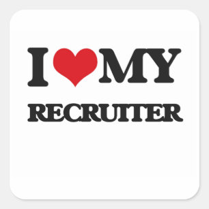 Sticker Carré J'aime mon recruteur