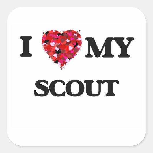 Sticker Carré J'aime mon scout (Devant)