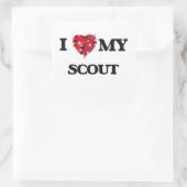 Sticker Carré J'aime mon scout (Sac)