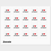Sticker Carré J'Aime Mon Sheriff (Feuille)