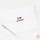 Sticker Carré J'Aime Mon Sheriff (Enveloppe)