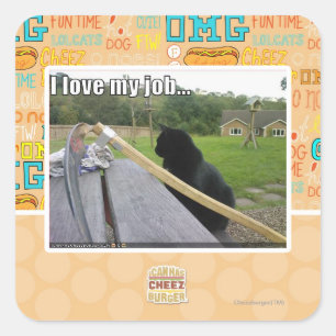 Sticker Carré J'aime mon travail