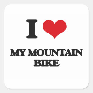 Sticker Carré J'aime mon vélo de montagne