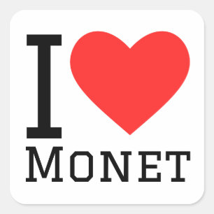 Sticker Carré J'aime Monet