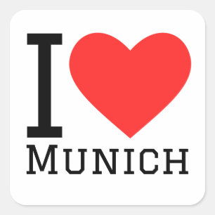 Sticker Carré J'aime munich